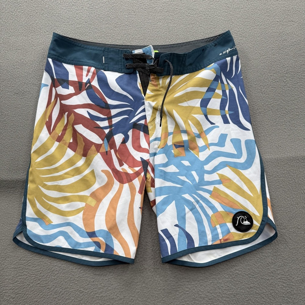 Quiksilver Board Shorts Mens 30 Multicolor Tropical Swim Trunks Stretch